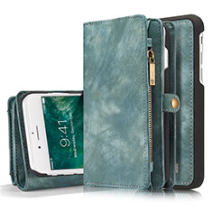 Leather Case Stands Flip Cover T03 Holder for Apple iPhone 7 Plus Green