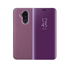 Leather Case Stands Flip Cover T03 Holder for Huawei Mate 20 Lite Purple
