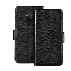 Leather Case Stands Flip Cover T03 Holder for Huawei Mate 20 X 5G Black