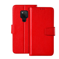 Leather Case Stands Flip Cover T03 Holder for Huawei Mate 20 X 5G Red