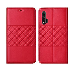 Leather Case Stands Flip Cover T03 Holder for Huawei Nova 6 5G Red