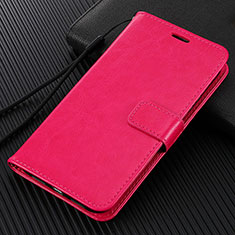 Leather Case Stands Flip Cover T03 Holder for Huawei Nova 7 SE 5G Hot Pink