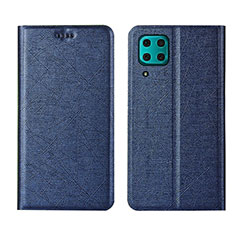 Leather Case Stands Flip Cover T03 Holder for Huawei Nova 7i Blue