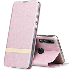 Leather Case Stands Flip Cover T03 Holder for Huawei P Smart+ Plus (2019) Rose Gold