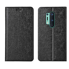 Leather Case Stands Flip Cover T03 Holder for OnePlus 8 Pro Black
