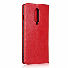 Leather Case Stands Flip Cover T03 Holder for OnePlus 8 Red