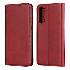Leather Case Stands Flip Cover T03 Holder for Oppo A91 Red