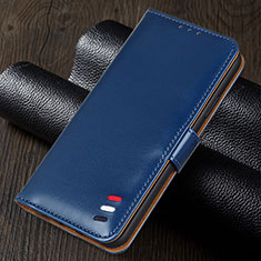 Leather Case Stands Flip Cover T03 Holder for Oppo A92 Blue