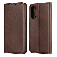 Leather Case Stands Flip Cover T03 Holder for Oppo Find X2 Lite Brown