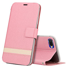 Leather Case Stands Flip Cover T03 Holder for Oppo K1 Pink