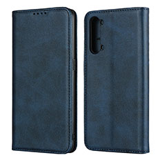 Leather Case Stands Flip Cover T03 Holder for Oppo Reno3 Blue