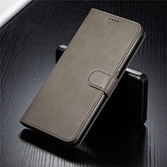 Leather Case Stands Flip Cover T03 Holder for Samsung Galaxy A80 Gray
