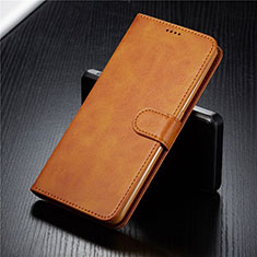 Leather Case Stands Flip Cover T03 Holder for Samsung Galaxy A80 Orange