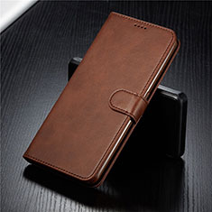 Leather Case Stands Flip Cover T03 Holder for Samsung Galaxy A90 4G Brown
