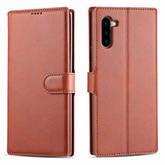 Leather Case Stands Flip Cover T03 Holder for Samsung Galaxy Note 10 Orange