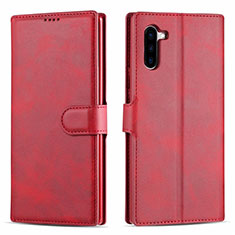 Leather Case Stands Flip Cover T03 Holder for Samsung Galaxy Note 10 Red
