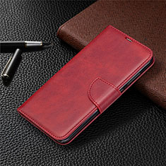 Leather Case Stands Flip Cover T03 Holder for Xiaomi Redmi 10X 4G Red