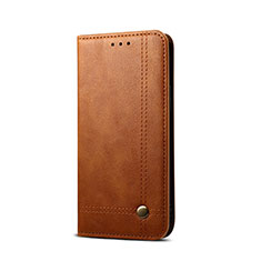 Leather Case Stands Flip Cover T03 Holder for Xiaomi Redmi 9AT Light Brown