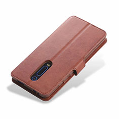 Leather Case Stands Flip Cover T03 Holder for Xiaomi Redmi K20 Brown
