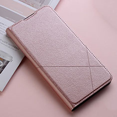 Leather Case Stands Flip Cover T03 Holder for Xiaomi Redmi Note 8 (2021) Rose Gold