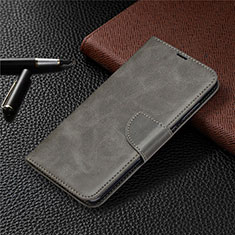 Leather Case Stands Flip Cover T03 Holder for Xiaomi Redmi Note 9 Gray