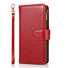 Leather Case Stands Flip Cover T04 Holder for Apple iPhone 12 Mini Red