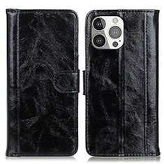 Leather Case Stands Flip Cover T04 Holder for Apple iPhone 13 Pro Max Black