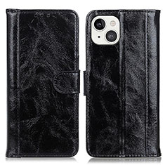 Leather Case Stands Flip Cover T04 Holder for Apple iPhone 14 Black
