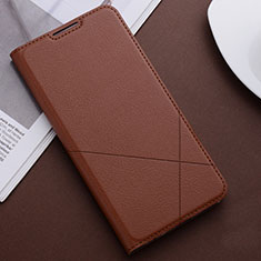 Leather Case Stands Flip Cover T04 Holder for Huawei Honor 20E Brown