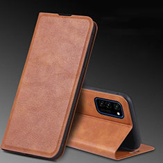 Leather Case Stands Flip Cover T04 Holder for Huawei Honor V30 5G Orange