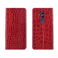 Leather Case Stands Flip Cover T04 Holder for Huawei Mate 20 Lite Red