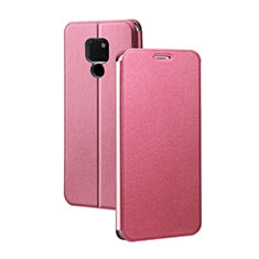 Leather Case Stands Flip Cover T04 Holder for Huawei Mate 20 X 5G Pink