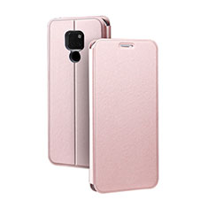 Leather Case Stands Flip Cover T04 Holder for Huawei Mate 20 X 5G Rose Gold