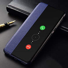 Leather Case Stands Flip Cover T04 Holder for Huawei Mate 30 Pro 5G Blue