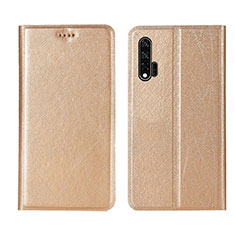 Leather Case Stands Flip Cover T04 Holder for Huawei Nova 6 5G Gold