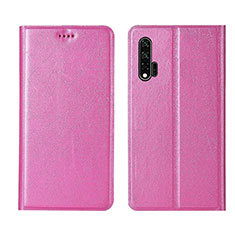 Leather Case Stands Flip Cover T04 Holder for Huawei Nova 6 5G Pink