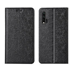 Leather Case Stands Flip Cover T04 Holder for Huawei Nova 6 Black