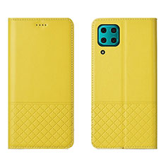 Leather Case Stands Flip Cover T04 Holder for Huawei Nova 6 SE Yellow