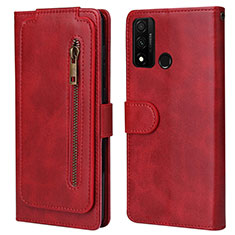 Leather Case Stands Flip Cover T04 Holder for Huawei P Smart (2020) Red
