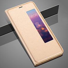 Leather Case Stands Flip Cover T04 Holder for Huawei P20 Gold