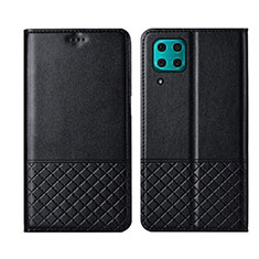 Leather Case Stands Flip Cover T04 Holder for Huawei P40 Lite Black