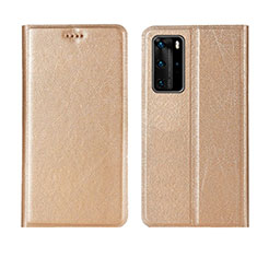 Leather Case Stands Flip Cover T04 Holder for Huawei P40 Pro Gold