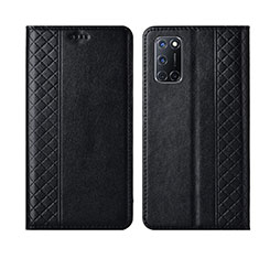 Leather Case Stands Flip Cover T04 Holder for Oppo A72 Black