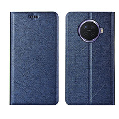 Leather Case Stands Flip Cover T04 Holder for Oppo Ace2 Blue