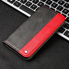 Leather Case Stands Flip Cover T04 Holder for Samsung Galaxy A90 5G Red
