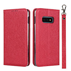Leather Case Stands Flip Cover T04 Holder for Samsung Galaxy S10e Red
