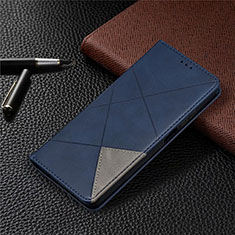 Leather Case Stands Flip Cover T04 Holder for Xiaomi Mi 10i 5G Blue