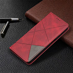 Leather Case Stands Flip Cover T04 Holder for Xiaomi Mi 10i 5G Red