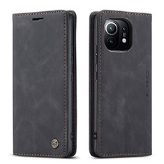 Leather Case Stands Flip Cover T04 Holder for Xiaomi Mi 11 5G Black