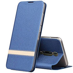Leather Case Stands Flip Cover T04 Holder for Xiaomi Mi 9T Pro Blue